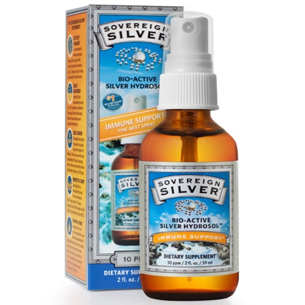 Sovereign Silver, Bio-Active Silver Hydrosol、免疫サポート、細かいミスとスプレー、10 ppm、2液量オンス (59 mL)