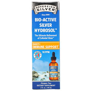 Sovereign Silver, قطارة Bio-Active Silver Hydrosol، للاستخدام اليومي + داعم للمناعة، 10 أجزاء في المليون، أونصتان سائلتان (59 مل)