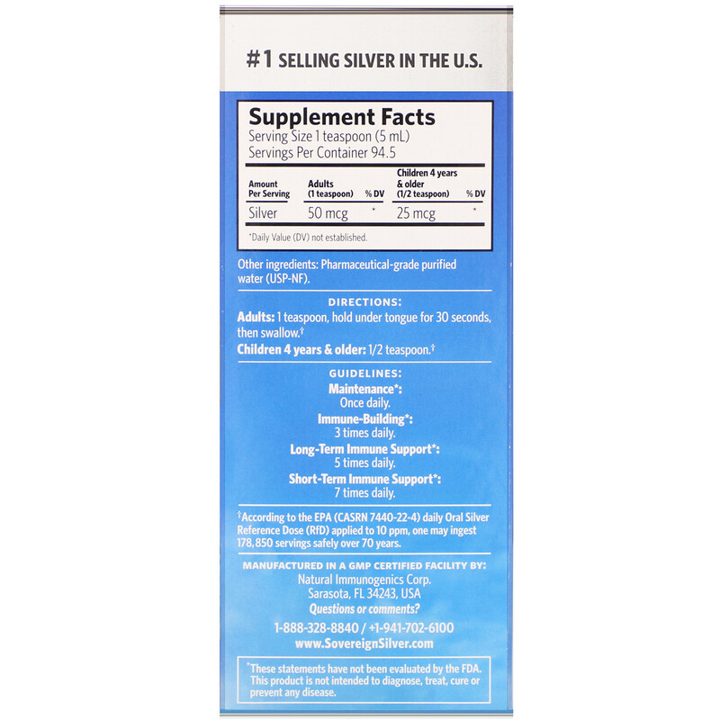 Sovereign Silver, BioActive Silver Hydrosol, 10 ppm, 16 fl oz (473 ml