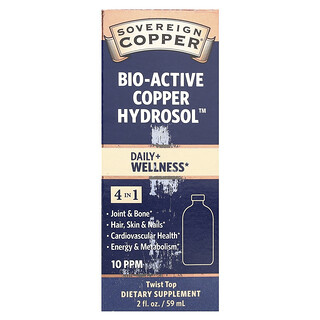 Sovereign Silver‏, Bio-Active Copper Hydrosol™‎‏, ‏10 חלקים למיליון, 59 מ"ל (2 אונקיות נוזל)