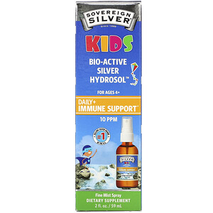 Отзывы о Соверинг Силвер, Kids Bio-Active Silver Hydrosol, Daily Immune Support Spray, Ages 4+, 10 PPM, 2 fl oz (59 ml)