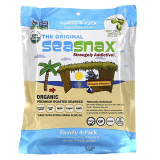 SeaSnax, وجبة الأعشاب البحرية الممتازة الخفيفة المحمصة والعضوية، الأصلي، 20 ورقة كبيرة، 2.16 أونصة (60 جم)