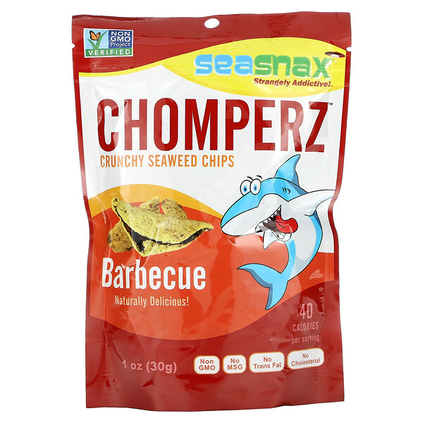 Chomperz, Chips Crujientes de Algas Marinas, Barbecue, 1 oz (30 g)