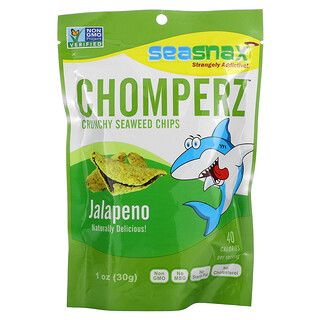 SeaSnax, Chomperz, 바삭바삭한 해초 칩, 할라피뇨, 1 온스 (30 g)