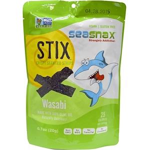 Отзывы о Сиснэкс, Stix, Crispy Seaweed Strips, Wasabi , 0.7 oz (20 g)