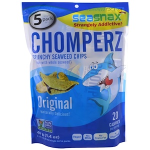 Отзывы о Сиснэкс, Chomperz, Crunch Seaweed Chips, Original, 5 Single Serve Packs, 0.28 oz (8 g) Each