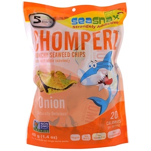Сиснэкс, Chomperz, Crunchy Seaweed Chips, Onion, 5 Single Serve Packs, 0.28 oz (8 g) Each отзывы