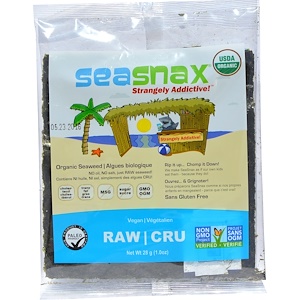 Купить SeaSnax, Raw Seaweed, 10 sheets — 1 oz (28 g)  на IHerb