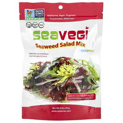 SeaSnax, SeaVegi, mezcla de ensalada de alga marina, 0.9 oz (25 g)