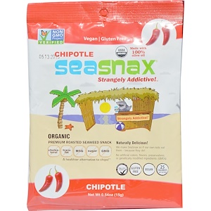 Отзывы о Сиснэкс, Organic Premium Roasted Seaweed Snack, Chipotle, 0.54 oz (15 g)