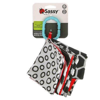 Sassy Inspire The Senses, развивающая книга Peek-A-Boo, для младенцев 0+ месяцев, 1 шт.