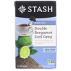 Stash Tea, Té negro, Earl Grey doble bergamota, 18 saquitos de té, 1.1 oz (33 g)