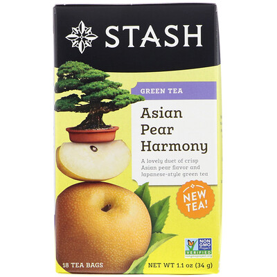 Stash Tea зеленый чай, азиатская груша, 18 чайных пакетиков, 34 г (1, 1 унции)  - Купить