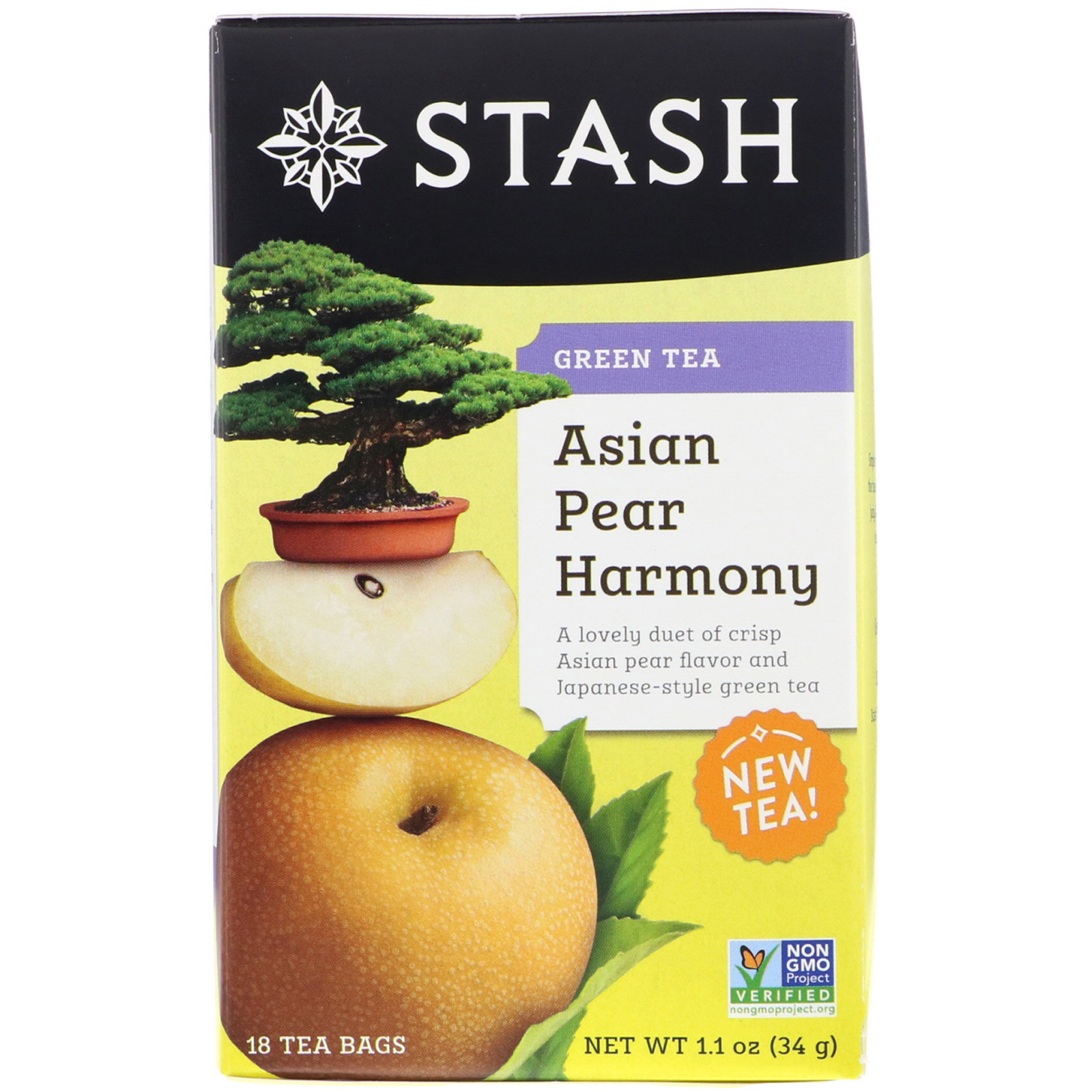 Stash Tea 緑茶 人気TOP アジアンペアハーモニー ティーバッグ18袋 1.1オンス 34g オープニング 大放出セール