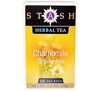 Stash Tea, Травяной чай высшего сорта, ромашка, без кофеина, 20 чайных пакетиков, 0,6 унции (18 г)