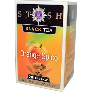 Stash Tea, Черный чай высшего сорта, апельсин и пряности, 20 чайных пакетиков, 1,3 унции (38 г)