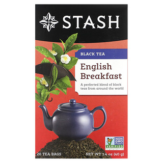 Stash Tea, Black Tea, English Breakfast, 20 Tea Bags, 1.4 oz (40 g)