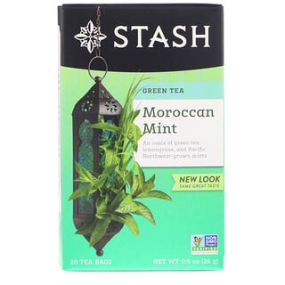 Stash Tea, 녹차, 모로칸 민트, 티백 20개입, 26g(0.9oz)