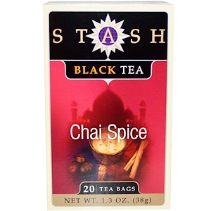 Stash Tea, Черный чай, чай с пряностями, 20 чайных пакетиков, 1,3 унции (38 г)