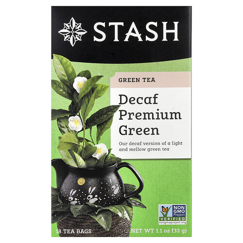 Stash Tea, Koffeinfreier, hochwertiger grüner Tee, 18 Teebeutel, 33 g