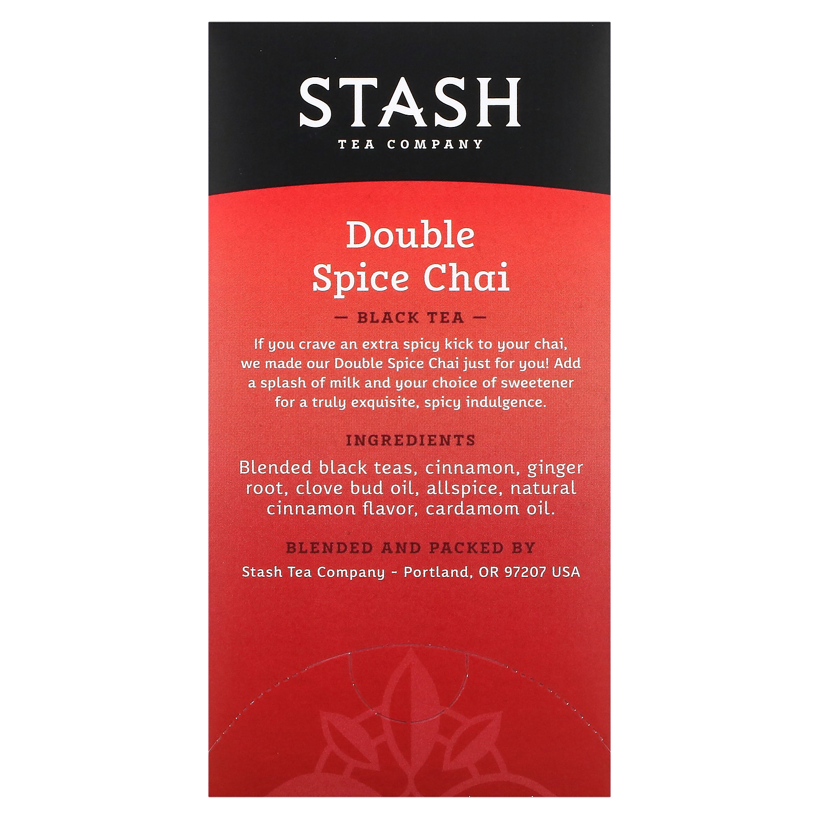 Stash Tea, Black Tea, Double Spice Chai, 18 Tea Bags, 1.1 oz (33 g)