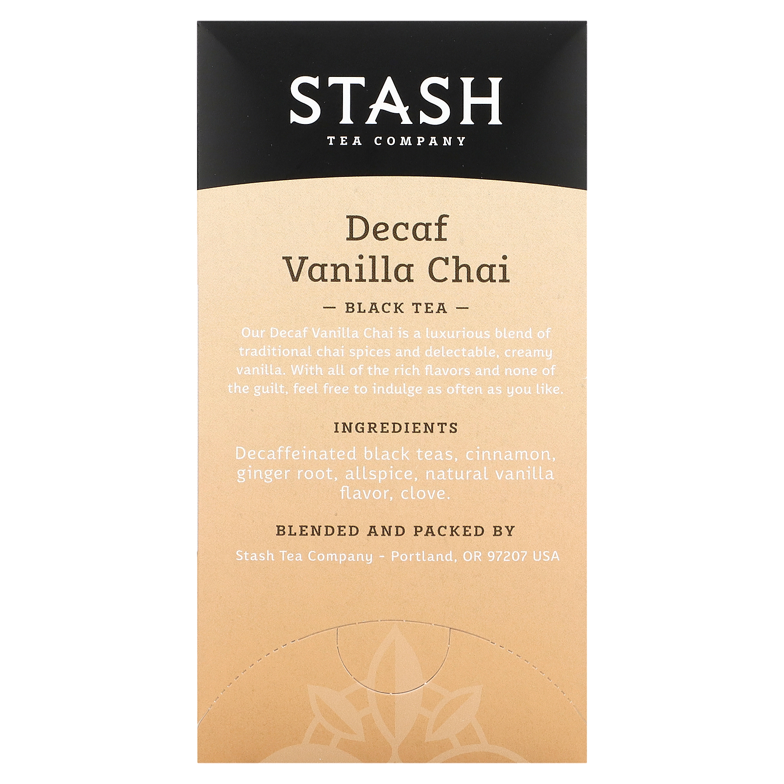 Stash Tea, Black Tea, Decaf, Vanilla Chai, 18 Tea Bags, 1.2 oz (36 g)