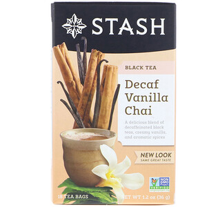 Отзывы о Стэш Ти, Black Tea, Decaf Vanilla Chai, 18 Tea Bags, 1.2 oz (36 g)