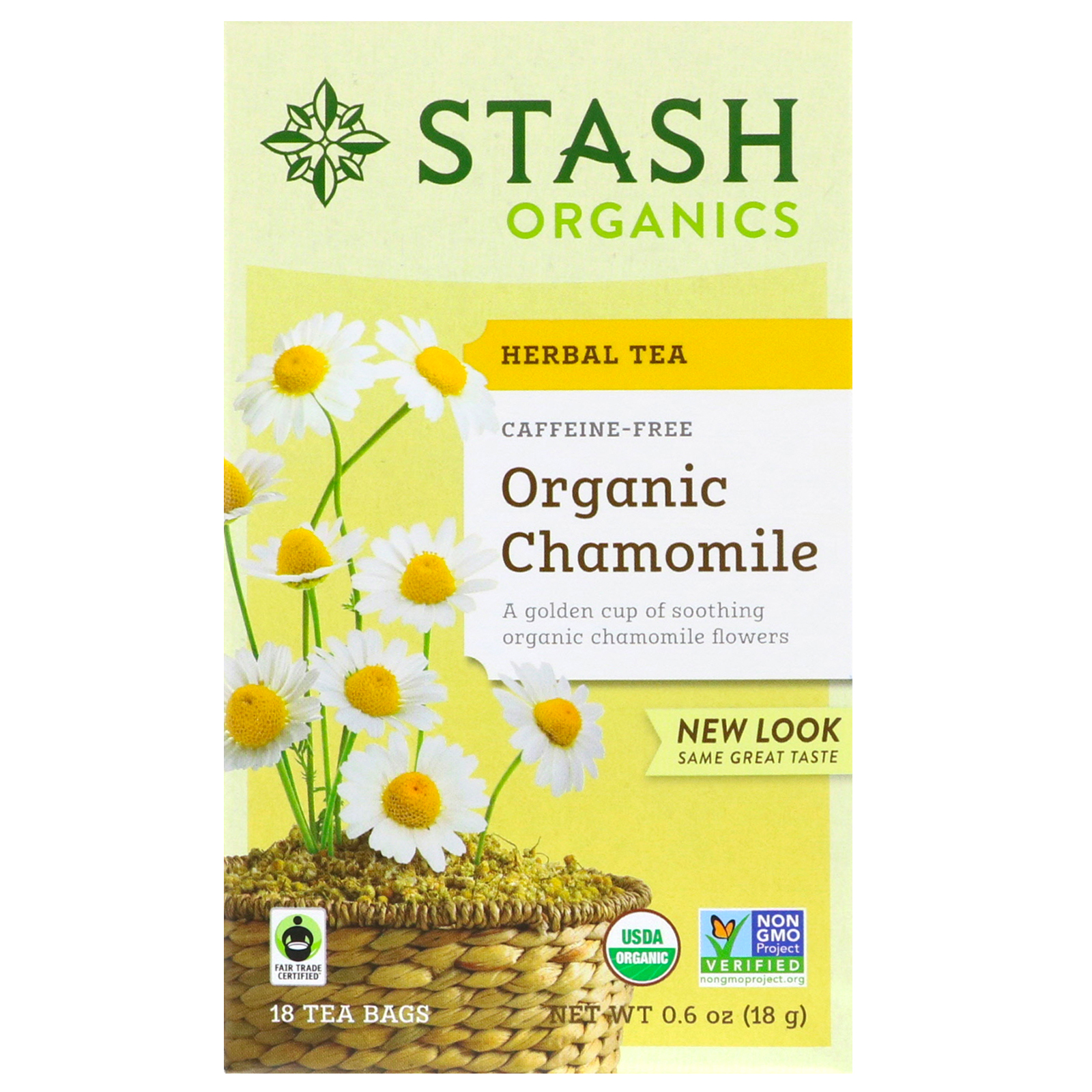 Organic Small Farmers Big Change Herbal Tea Caffeine Free Chamomile 20 Tea Bags Equal Exchange