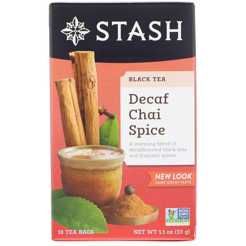 Stash Tea, Black Tea, Decaf Chai Spice, 18 Tea Bags, 1.1 oz (33 g) iHerb