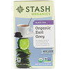 Stash Tea, Black Tea, Organic Earl Grey, 18 Tea Bags, 1.1 oz (33 g)