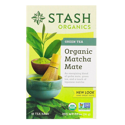 

Stash Tea Зеленый чай, органический чай матча, 18 чайных пакетиков, 1,2 унц. (36 г)