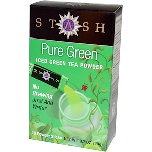 Стэш Ти, Iced Green Tea Powder, Pure Green, 10 Powder Sticks, 0.7 oz (20 g) отзывы
