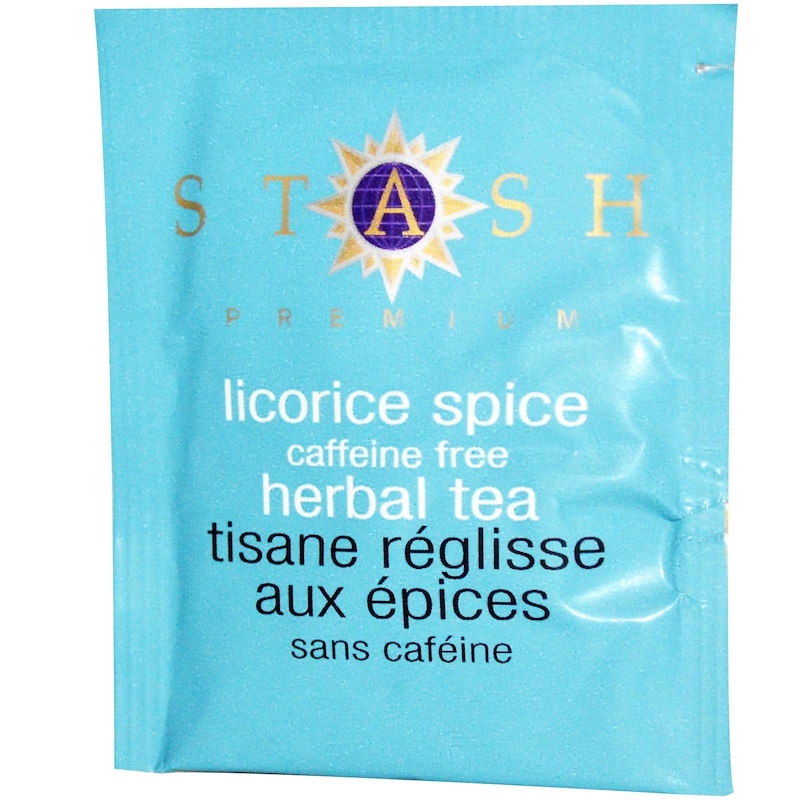 Stash Tea, Licorice Spice Herbal Tea, Caffeine Free, 100 Foil Teabags