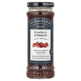 St. Dalfour, Jordbær og rabarbra fruktpålegg, 10 oz (284 g)