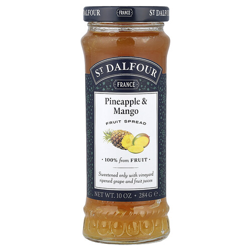 St. Dalfour, Deluxe Pineapple & Mango Spread, Deluxe-Aufstrich mit Ananas und Mango, 284 g (10 oz.)