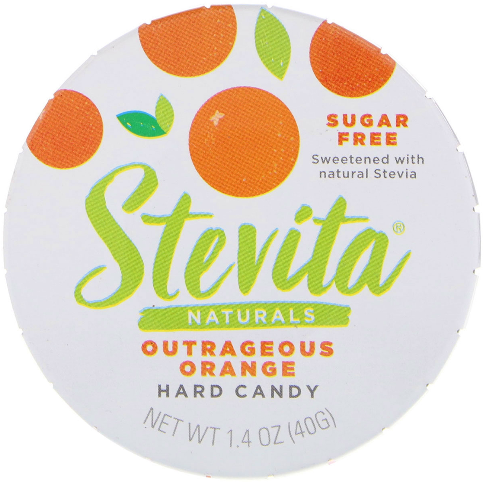 Stevita Naturals Sugar Free Hard Candy Outrageous Orange 1 4