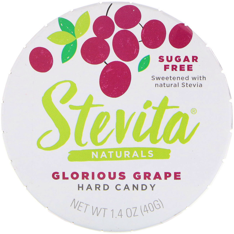 Stevita, Naturals, Sugar Free Hard Candy, Glorious Grape, 1.4 oz (40 g) iHerb