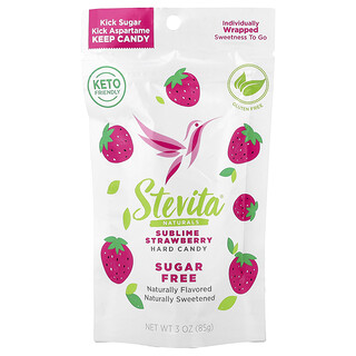 Stevita Naturals, Naturals, Sugar Free Hard Candy, Sublime Strawberry, 3 oz (85 g)