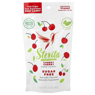 Stevita Naturals, Naturals, Caramelo duro sin azúcar, Cereza y cereza, 85 g (3 oz)