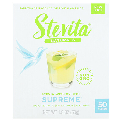Stevita  Naturals  Stevia With Xylitol  Supreme  50 Packets  1.8 oz (50 g)