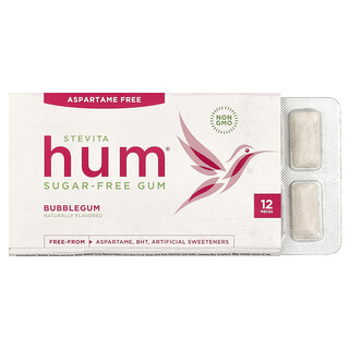 Stevita Naturals, Hum®, Gula Gula Tanpa Gula, Gum Buih, 12 Keping