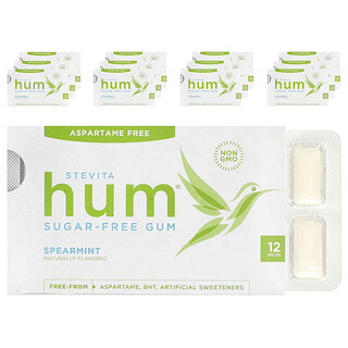 Stevita Naturals, Hum®, Şekersiz Sakız, Yabani Nane, 12 Paket, Her Biri 12 Parça