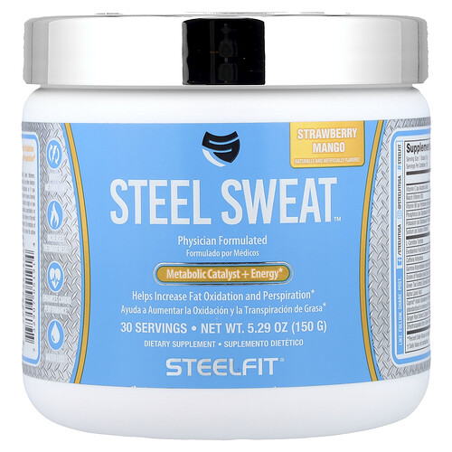 Steelfit Steel Sweat™, Metabolic Catalyst + Energy, Strawberry Mango, 5.29 oz (150 g)