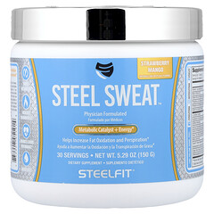 Steel Sweat™, метаболічний каталізатор і енергія, полуниця й манго, 150 г (5,29 унції)