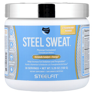 SteelFit, Steel Sweat™, Metabolisk Katalysator + Energi, Jordbær Mango, 150 g