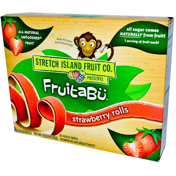 Stretch Island, Fruitabü, Strawberry, 6 Rolls, 0.7 oz (21 g) Each Roll (Discontinued Item) 