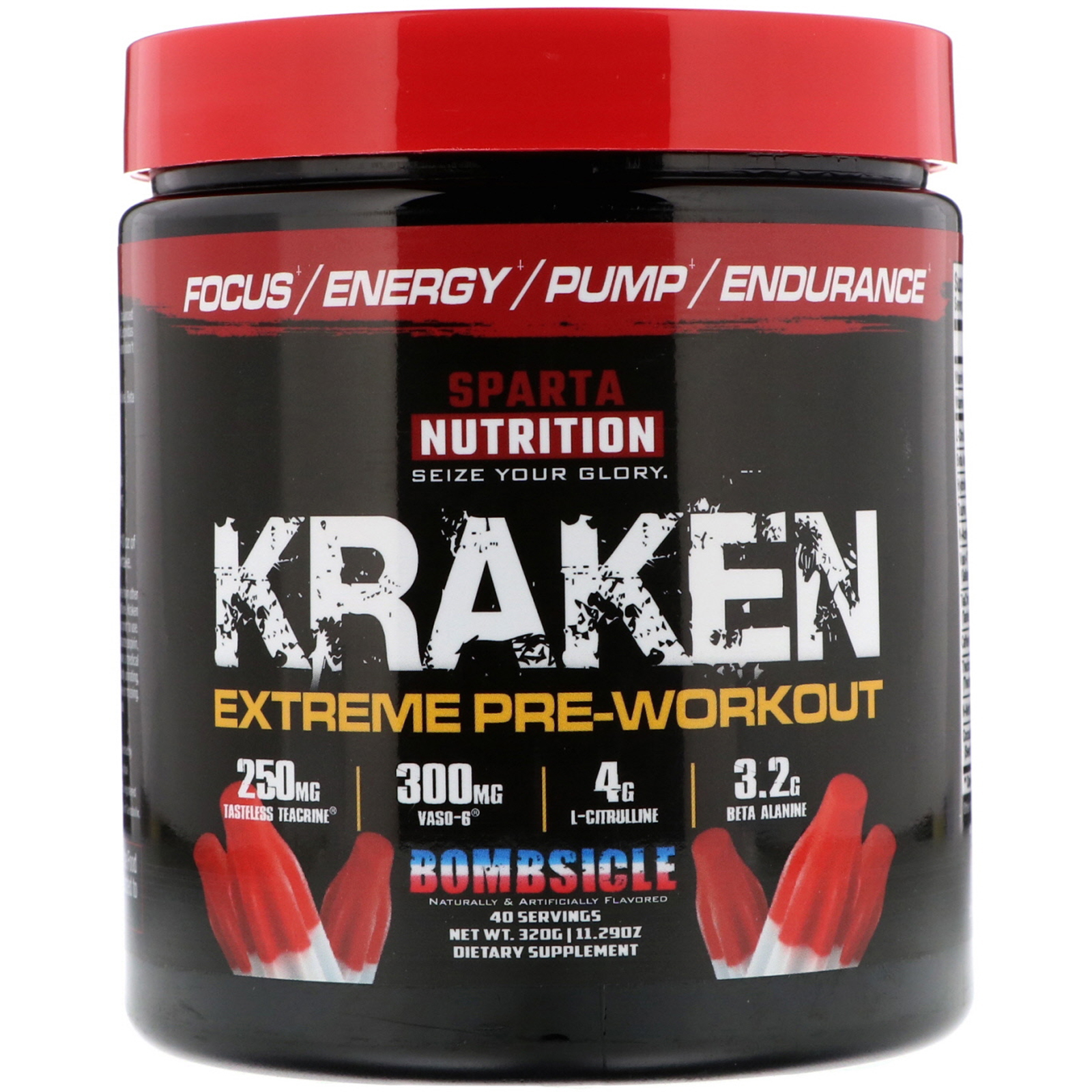 Sparta Nutrition, Kraken Extreme PreWorkout, Bombsicle