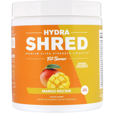 Sparta Nutrition Hydra Shred, Premium Ultra Strength Lipolytic Fat Burner, Mango Nectar, 9.52 oz (270 g)