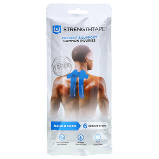 Strengthtape, Back & Neck Tape, 6 Precut Strips