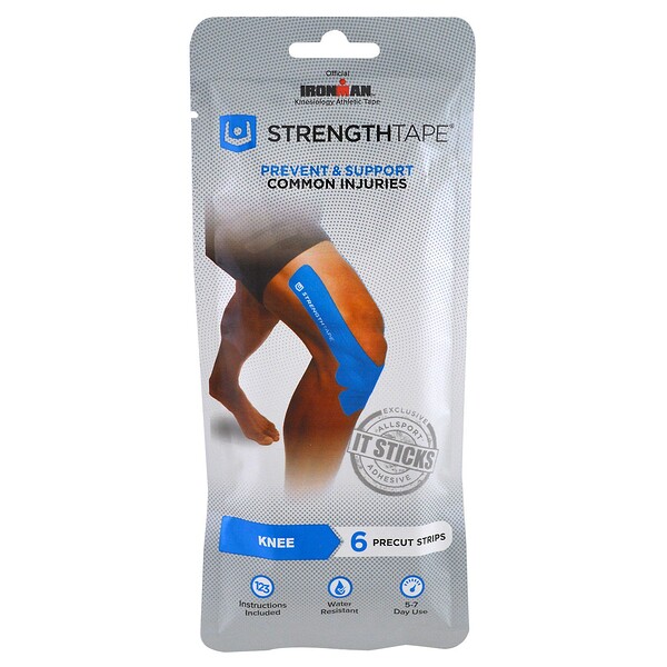 Strengthtape, Kinesiology Athletic Tape, Knee, 6 Precut Strips